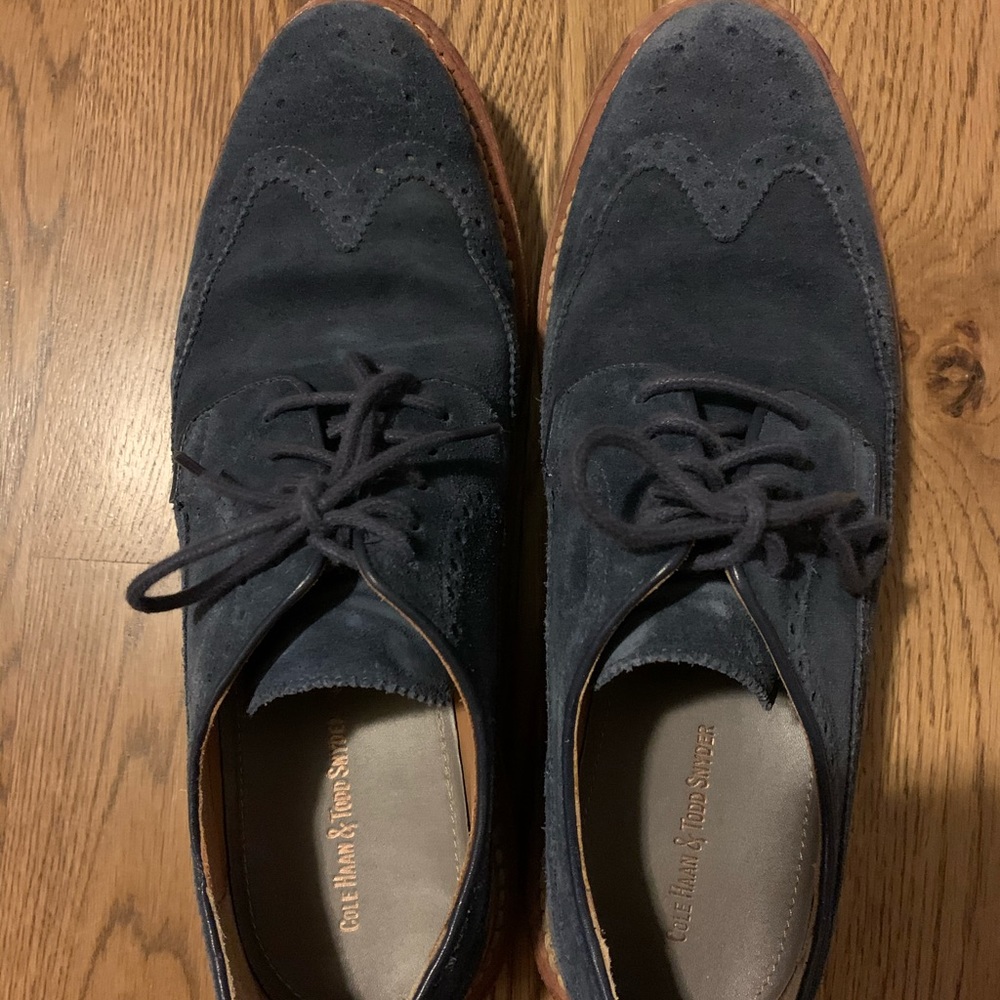 Cole Haan Todd Snyder Blue Suede Wingtip